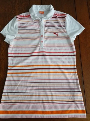 Puma USP DRY Ladies Sleeveless Top UK Size 10 White Colour Stripe - Image 1 of 4