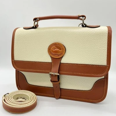 Dooney & Bourke White Logo PVC Leather Shoulder Handbag Women’s Used Japan - Image 1 of 4