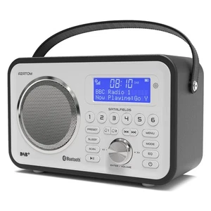 Azatom DAB FM Radio Alarm Clock Speaker Recharge Battery - Spitalfields 2 Black - Picture 1 of 9