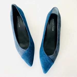 NEU Donald J Pliner zweifarbig marineblau silber metallic spitz zulaufend flache Schuhe 7 - Bild 1 von 10