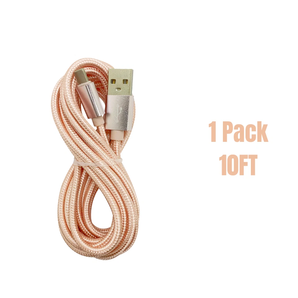 10Ft USB Charging Cable Heavy Duty Data Cord Fast Charger For iPhone 14 12 11 XR - Image 1 of 4