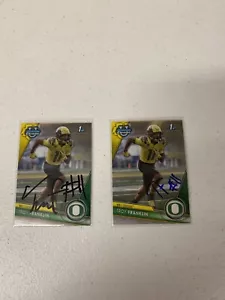 Troy Franklin Autographed Oregon Ducks Bowman Football Card Lot Of 2! Broncos! - Picture 1 of 1