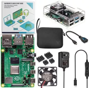 All-in-One Raspberry Pi 4 Starter Kit in Clear Case with 7 Essential Accessories - Picture 1 of 11