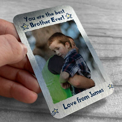 RED OCEAN Novelty Gift For Brother Personalised Metal Wallet Card Birthday Gift For Him