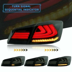 Pair Smoke Tinted LED Tail Lights Brake Lamp for HONDA Accord 4D 2013-15 Rear - Picture 1 of 8