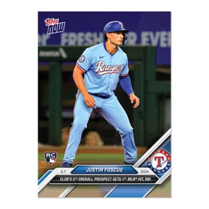 2024 Topps Now 47 Justin Foscue Records 1st MLB Hit and RBI -Free Shipping! - Picture 1 of 2