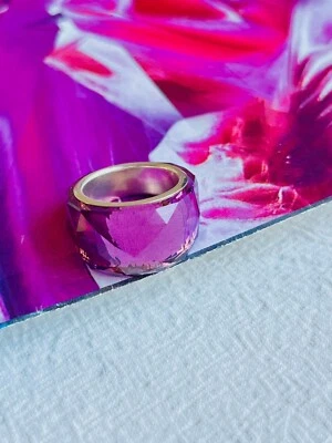Swarovski Nirvana Cocktail Fully Cut Purple Petite Small Ring Silver 52, UK L - Image 1 of 4
