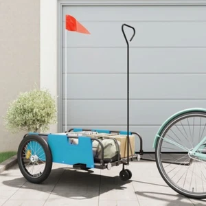 Vidaxl fietstrailer oxford stof en ijzer blauw en zwart - Imagen 1 de 3