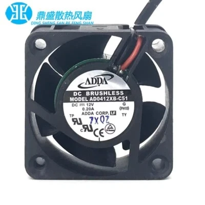 ADDA AD0412XB-C51 4020 DC12V 0.20A 4CM 2-Wire Dual Ball Cooling Fan - Image 1 of 4