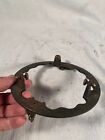 Victorian Cast Iron Horse Hanging Oil Lamp B&H Shade Holder Crown Ring 6&1/8"