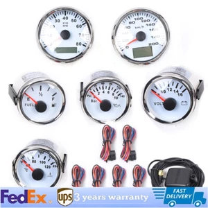 6 Gauge Kit GPS Speedometer Waterproof Fit Truck Car Marine Boat Yacht Universal - Picture 1 of 10