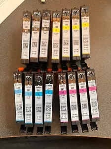 Empty Virgin Genuine Canon CLI-281 PGI Ink Cartridges Lot of 15 w caps - Picture 1 of 2