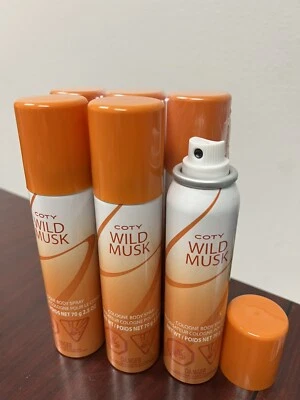 Lote de (6) COTY WILD MUSK PARA MUJER 2,5 FL oz / 70 G Colonia Spray Corporal Foto 1 de 4