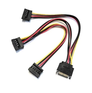 SATA Strom Adapter Kabel Verteiler Splitter Stecker auf 3x Buchse Buchsen 1 > 3 - Bild 1 von 1