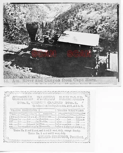 3CC777 2NDGEN RP 1884/1940s? CENTRAL PACIFIC RAILROAD TIME CARD & LOCO COPY - Picture 1 of 1