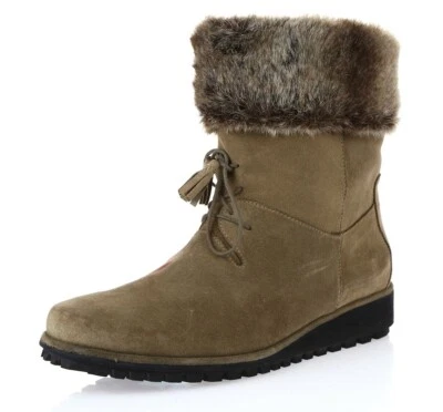 Stuart Weitzman Womens SOCKETTE Casual Taupe Leather Short Winter Boots Sz. 10.5 - Image 1 of 4