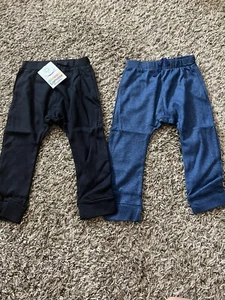 Lamaze Baby 2pk Organic Cotton Pull-On Pants -Blue/Back 12m - Picture 1 of 4