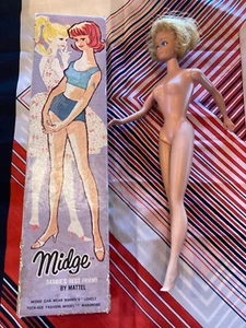 Antique Barbie Midge Blonde Doll, Mattel, 1962, Vintage Collectible. - Picture 1 of 11