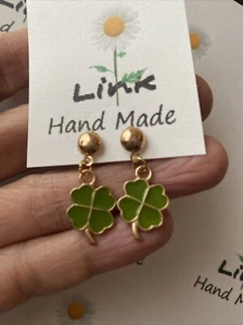 Vierblättriges Kleeblatt Ohrringe Ohrstecker~Angebot - Bild 1 von 3