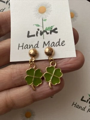 Vierblättriges Kleeblatt Ohrringe Ohrstecker~Angebot - Bild 1 von 3