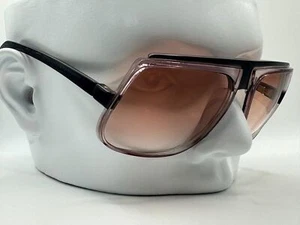 New 1970s Vintage Oversize Sunglasses NOS Square Plastic Aviator Rose Fade Lens - Picture 1 of 9