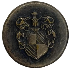 Royal Crest Uniform Military Official Metal Shank Silver tone Button Vintage - Picture 1 of 4