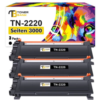 3 Toner compatibili con Brother TN2220 MFC-7360N 7460DN DCP-7060 HL2240L 2270DW  - Immagine 1 di 4