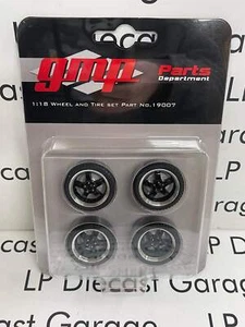 GMP Wheelset 5-Spoke Black Pro Touring Wheel & Tire Pack for 1:18 Diecast 19007 - Picture 1 of 3