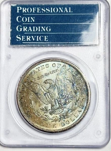 1880 S Toned Morgan $💎PCGS MS 65 OGH Rattler Holder💎Vibrant Rainbow 💎💎VIDEO - Bild 1 von 12