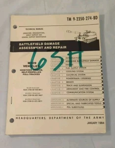 TM 9-2350-274-BD Technical Manual M109 Battlefield Damage Repair 1984 Howitzer - Picture 1 of 3