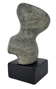 SCULTURA pietra biomorfa astratta vintage FIRMATA "DIK" moderna MCM oscillante ART - Foto 1 di 16