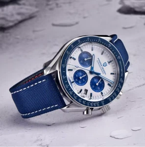 PAGANI DESIGN Quartz Chronograph Multifunction Watches For Men Nylon Strap Watch - Picture 1 of 5