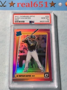 2021 Optic Pink Prizm Rated #43 Ke'BRYAN HAYES Rookie PSA 10 Gem Mint Pop 1 RC - Picture 1 of 4