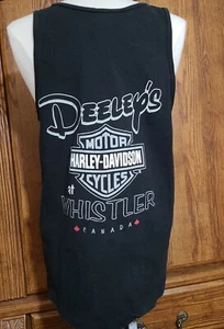 Harley Davidson Deeley's Whistler Canada Blk Muscle Shirt M Biker Tee T Shirt - Picture 1 of 6
