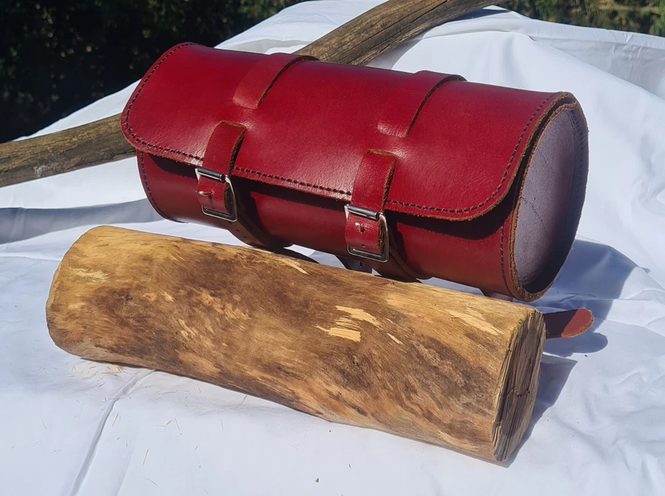 BOLSO DE HERRAMIENTAS DE CUERO AUSTRALIANO GENUINO PARA HARLEY DAVIDSON, INDIO, TRIUMPH, ETC Foto 1 de 1