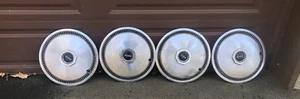 Vintage 1972 to 1979 Lincoln Mark IV/V Chrome Wheel Covers Hub Caps - Foto 1 di 6