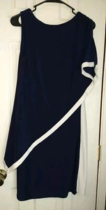 Damen Lauren Ralph Lauren Kleid dunkelblau weiß Größe 4 Pullover Cocktail Party - Bild 1 von 7