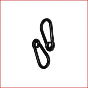 5/16" Springhook With Eye, Zinc Plated, Painted Black (SOLD IN SETS) - Picture 1 of 2