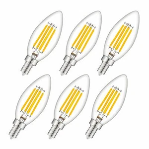 3000K Dimmable LED Candelabra Bulb 4W Soft White 40W Equivalent 400LM E12 - Picture 1 of 3
