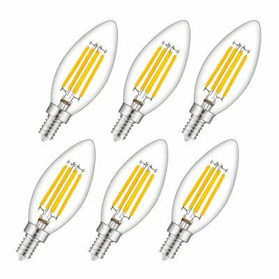 3000K Dimmable LED Candelabra Bulb 4W Soft White 40W Equivalent 400LM E12 - Image 1 of 3