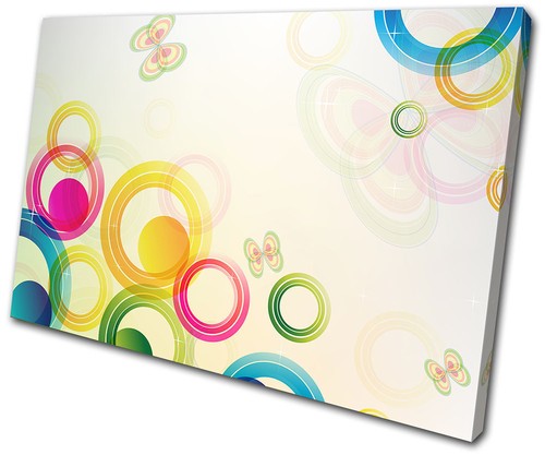 Abstract Vector Colourful Floral SINGLE CANVAS WALL ART Picture Print ...