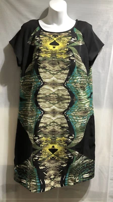 VESTIDO DE VERANO GEORGE MUJER VERDE NEGRO MEZCLA TALLA 16/44 (WD279) Foto 1 de 4