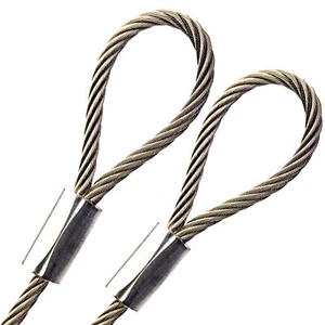 T316 Stainless Steel Braided Wire Rope Sling, 1/8" x 6in - 150in ( Bare Wire) - Picture 1 of 1