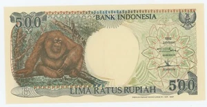 Indonesia 500 Rupiah 1992/1997 Pick 128.f UNC Uncirculated Banknote Orangutan - Picture 1 of 2