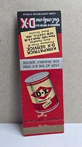 Vintage Matchbook Cover KIRKPATRICK DX Service Station New Castle Indiana IN - Picture 1 of 2
