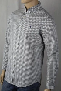 Ralph Lauren Grey Checked Classic Long Sleeve Dress Shirt Navy Pony NWT - Picture 1 of 1