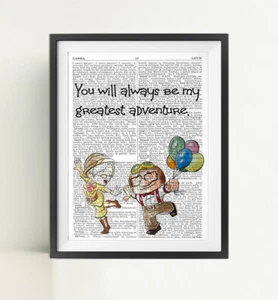UP PRINT POSTER PICTURE PHOTO DICTIONARY WALL ART DISNEY GIFT CARL AND ELLIE - Picture 1 of 5