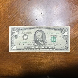 Series 1974 $50 FRN Star Note Cleveland Ohio D00889292* - Picture 1 of 3