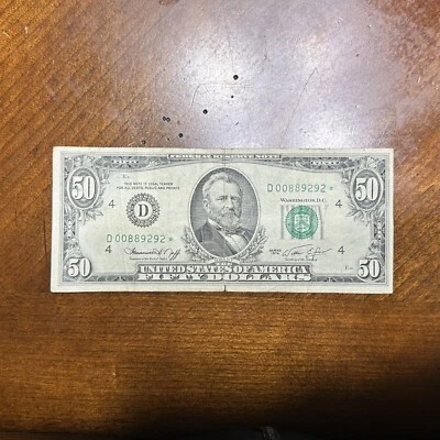 Series 1974 $50 FRN Star Note Cleveland Ohio D00889292* - Image 1 of 3