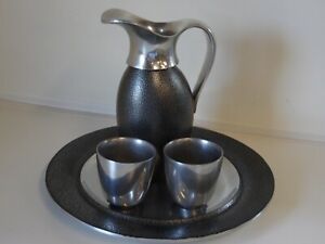 VINTAGE RWP WILTON PEWTER PITCHER tray and cups